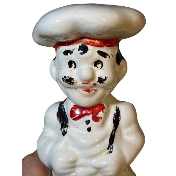 Salt and Pepper Italian Chef's Ceramic Shaker Set Vintage - Picture 3 of 13